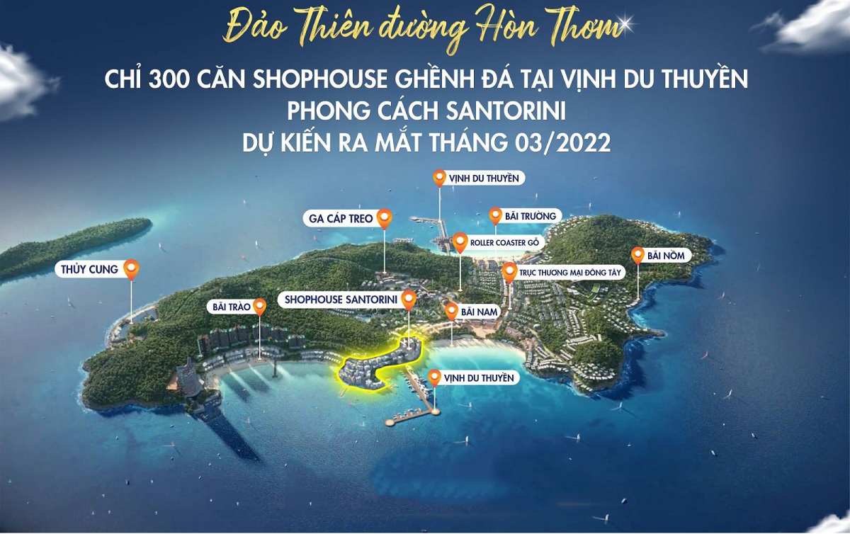 Ra mắt 300 căn shophouse Santorini ghềnh đá tại Đảo Hòn Thơm 