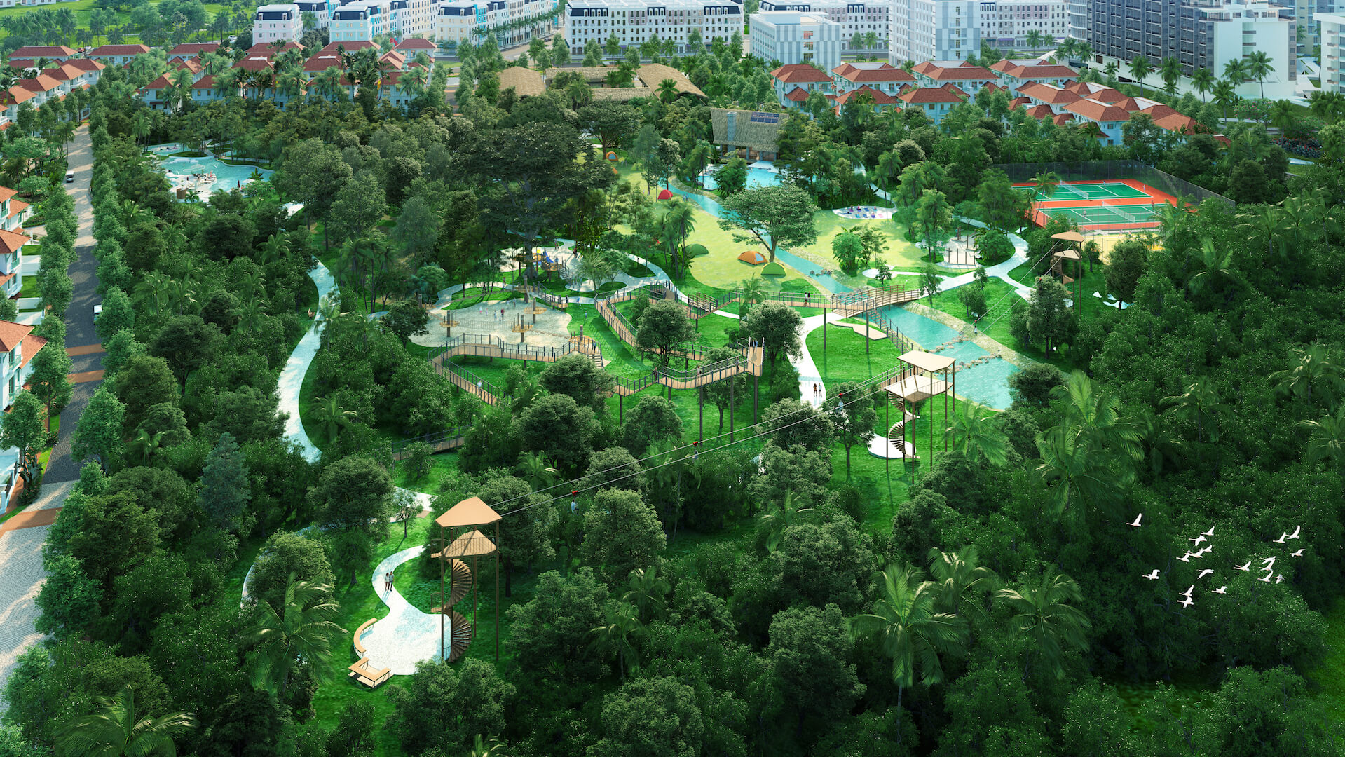 Sun Tropical Village – “Dự án có kiến trúc nghỉ dưỡng hàng đầu Việt Nam (Leisure Architecture Vietnam)”. Ảnh phối cảnh minh họa